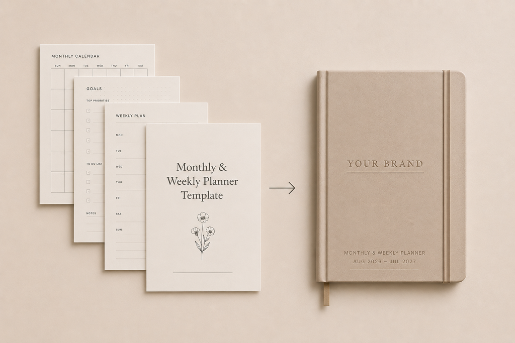 Monthly & Weekly Planner  (Aug 2026-Jul 2027) Template