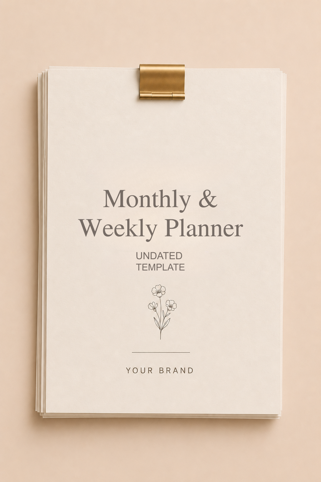Monthly & Weekly Planner Undated (18 Month)