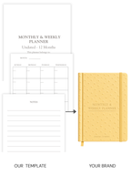 Monthly & Weekly Planner Undated (12 Month) Template