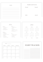 Monthly & Weekly Planner Undated (18 Month) Book Template