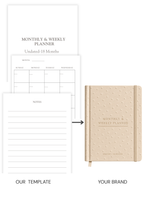 Monthly & Weekly Planner Undated (18 Month) Book Template