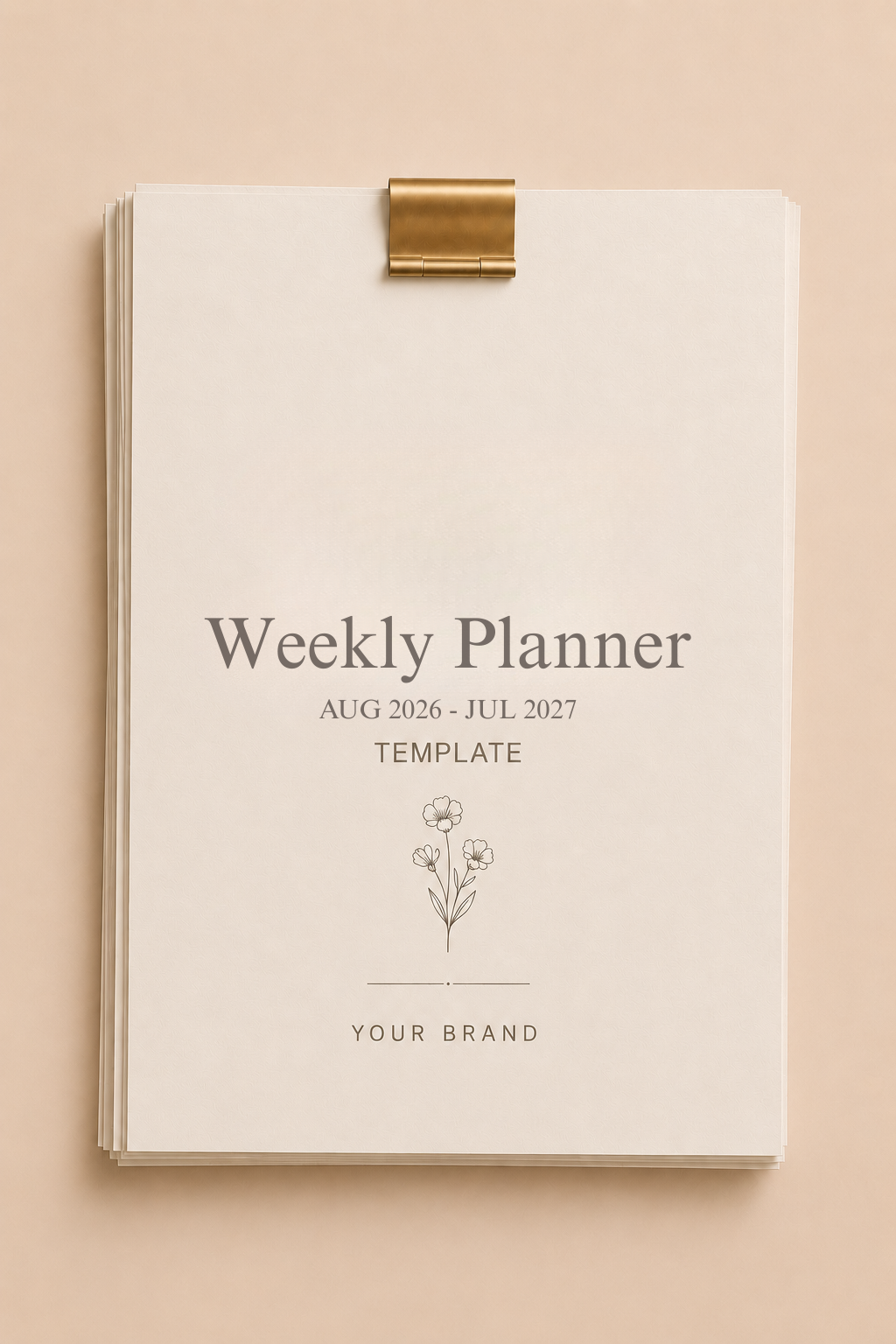 Weekly Planner (August 2026-July 2027) Template